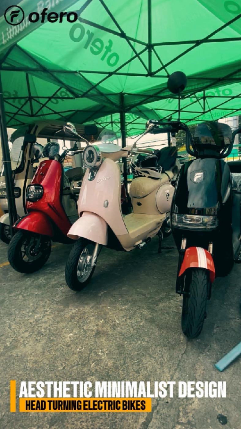 Ofero Dasmarinas sales booth photo with electric bikes under a green tent